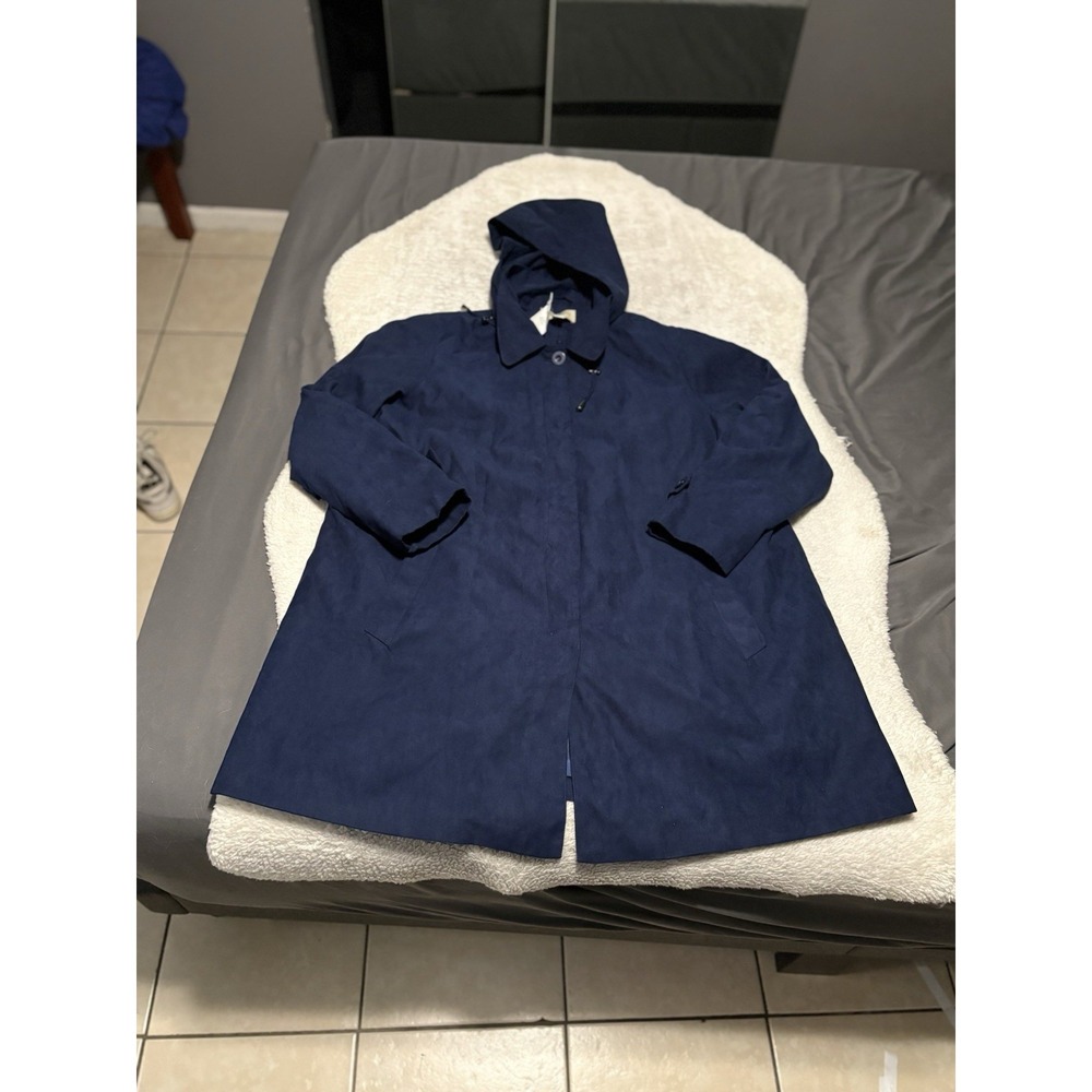 Appleseed's Coat Hood Collar Button Front Pockets Detachable Lining Size 1X NEW